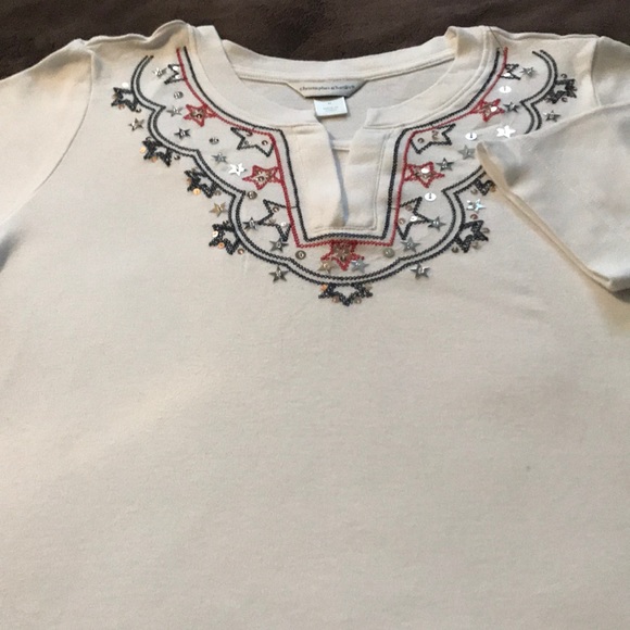 ❄️Christopher&Banks Embellished Patriotic Shirt❄️ - Picture 3 of 4